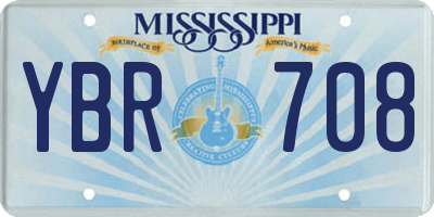 MS license plate YBR708