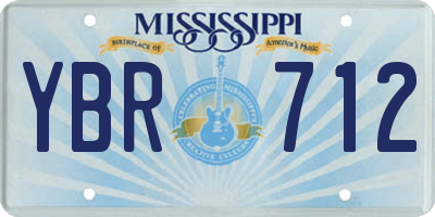 MS license plate YBR712