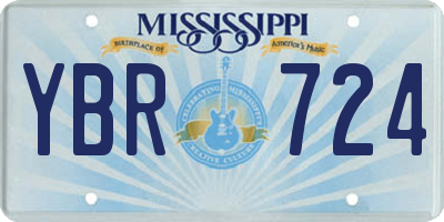 MS license plate YBR724