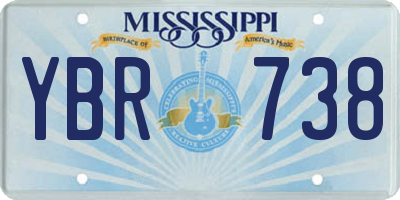 MS license plate YBR738