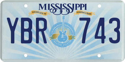 MS license plate YBR743