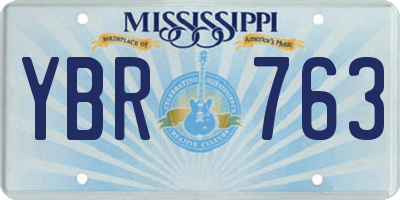 MS license plate YBR763