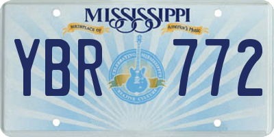 MS license plate YBR772