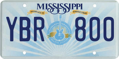 MS license plate YBR800