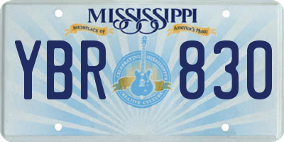 MS license plate YBR830