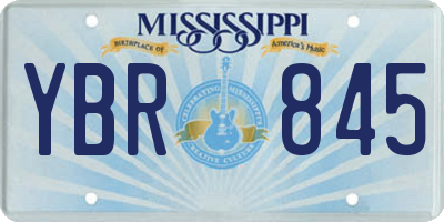 MS license plate YBR845