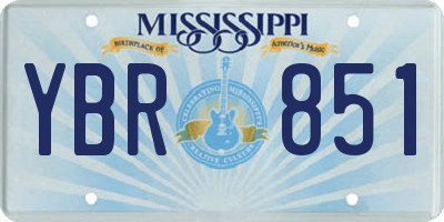 MS license plate YBR851