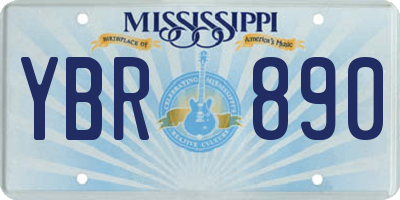 MS license plate YBR890