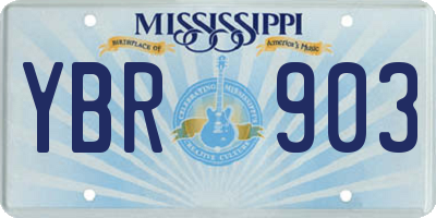 MS license plate YBR903