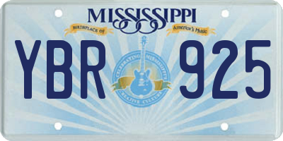 MS license plate YBR925