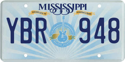 MS license plate YBR948