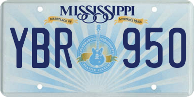 MS license plate YBR950