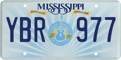 MS license plate YBR977
