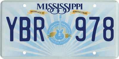 MS license plate YBR978