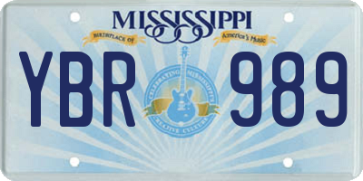 MS license plate YBR989