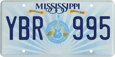 MS license plate YBR995