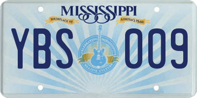 MS license plate YBS009