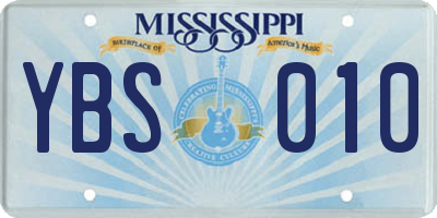 MS license plate YBS010