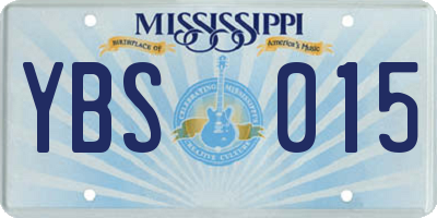 MS license plate YBS015