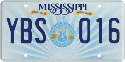 MS license plate YBS016