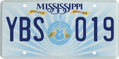 MS license plate YBS019