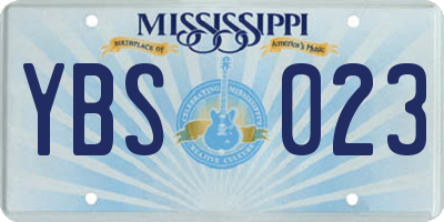 MS license plate YBS023
