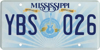 MS license plate YBS026