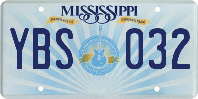 MS license plate YBS032