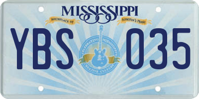 MS license plate YBS035
