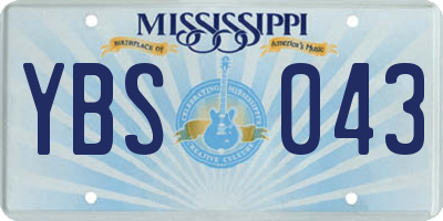 MS license plate YBS043