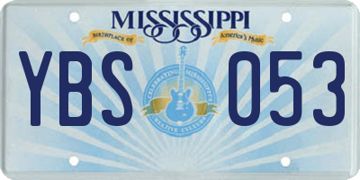 MS license plate YBS053