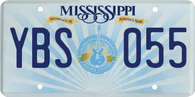 MS license plate YBS055