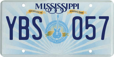 MS license plate YBS057