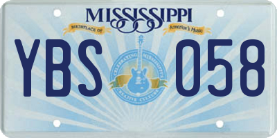 MS license plate YBS058