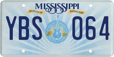 MS license plate YBS064