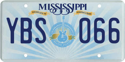 MS license plate YBS066