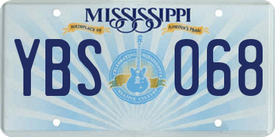 MS license plate YBS068