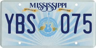 MS license plate YBS075