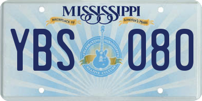 MS license plate YBS080