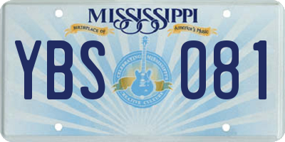MS license plate YBS081