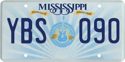 MS license plate YBS090