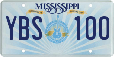 MS license plate YBS100