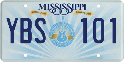 MS license plate YBS101