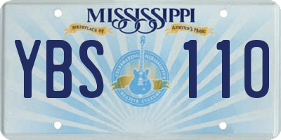 MS license plate YBS110