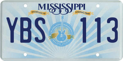 MS license plate YBS113