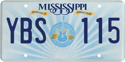 MS license plate YBS115