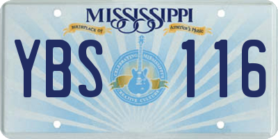 MS license plate YBS116