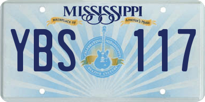 MS license plate YBS117