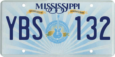 MS license plate YBS132