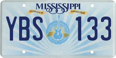 MS license plate YBS133